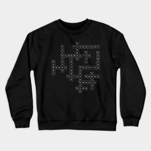 (1985FO-D) Crossword pattern with words from a famous 1985 science fiction book. [Dark Background] Crewneck Sweatshirt